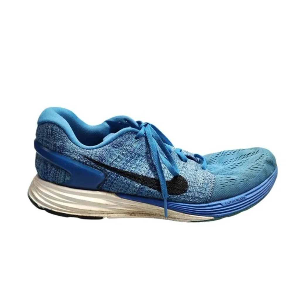 Nike LunarGlide 7 Running Shoes‎ Mens 12.5 Blue Logo Dynamic Support 747355-405